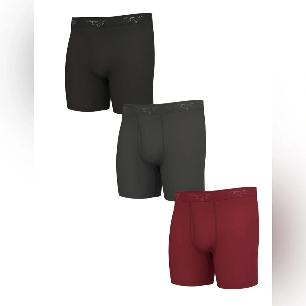 Wrangler Men's Cool Cotton Boxer Brief Set, Boxer Briefs Underwear 3 pack